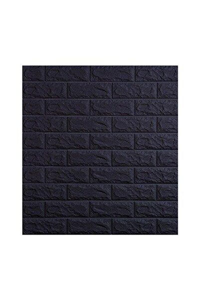 BLACK Tapet 3D negru, design modern de perete, realizat cu cărămidă în relief...