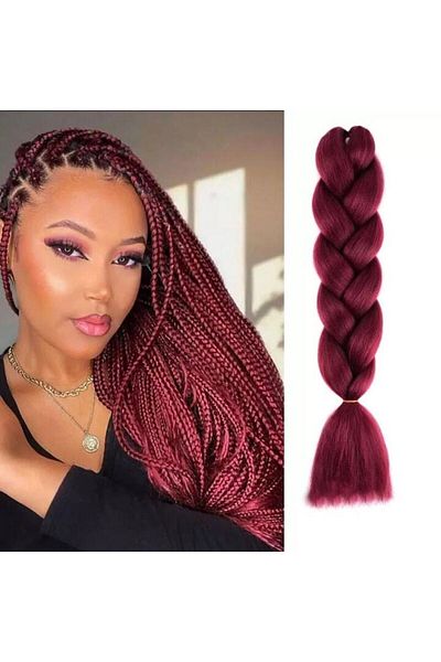 WNY Synthetic Hair Extension for Braids, A19, Auburn, 60cm, 100g
