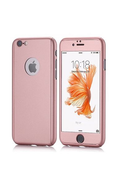 Rose Protective case for iPhone 7, Rose-Gold, Fullbody front-back with free glass film