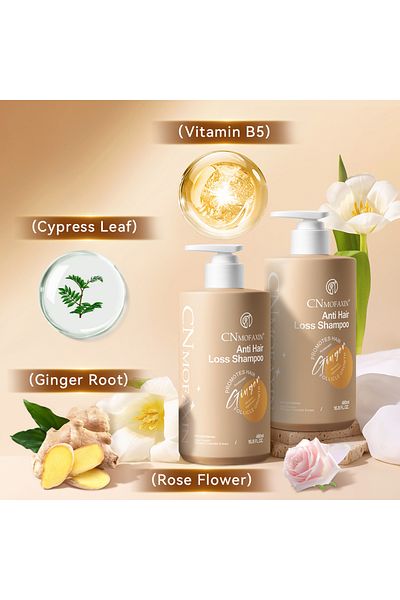 cnmofaxin Anti-Hair Fall Shampoo – 480ml Nourishing Ginger Hair Growth Shampoo for Men & Women