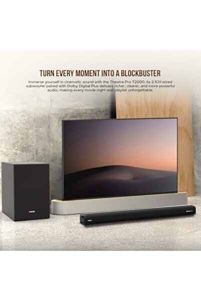 Faster Theater Pro T2000W Sound Bar Speaker-2.1CH Wireless Subwoofer Soundbar Dolby Audio Digital Pl