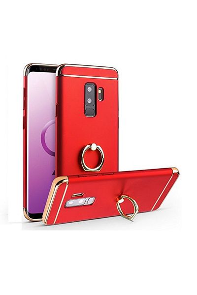 OEM Husă de protecție pentru Samsung Galaxy J7 2017, placată cu roșu luxos, cu inel de susținere