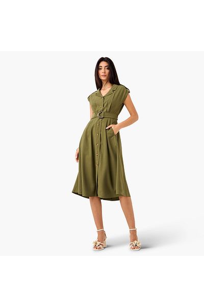 Iconic Iconic Utility Shirt Dress with Belt