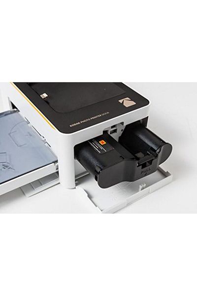 Kodak قاعدة كوداك مع خرطوشة طابعة صور PHC-40 - عبوة إعادة تعبئة وورق صور - عبوة من 40 قطعة، لون أسود مصبوغ