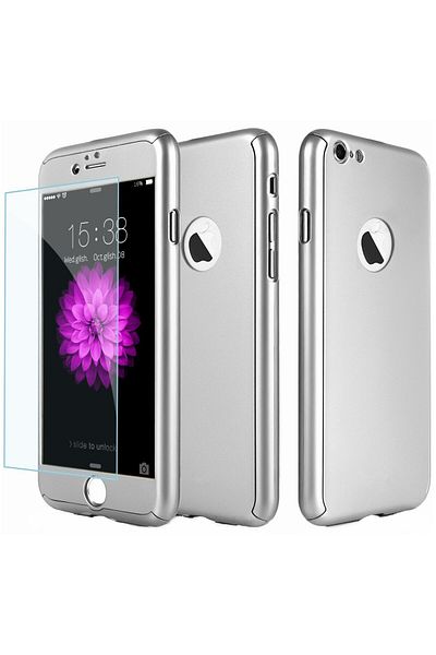 Silver Carcasă completă (față + spate + sticlă) pentru Apple iPhone 6 Plus / 6S Plus, argintie
