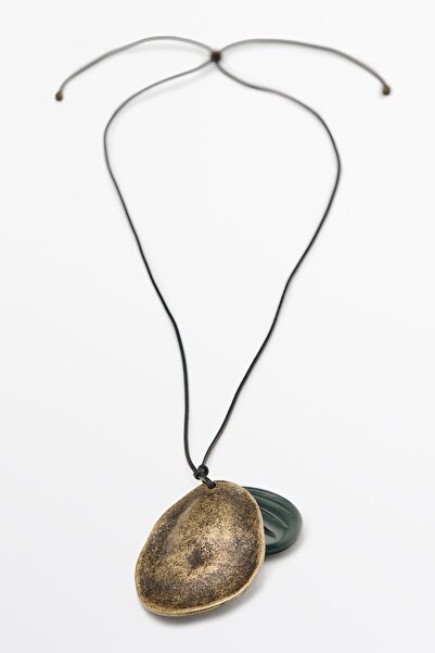 Massimo Dutti Oval metal parçalı kolye