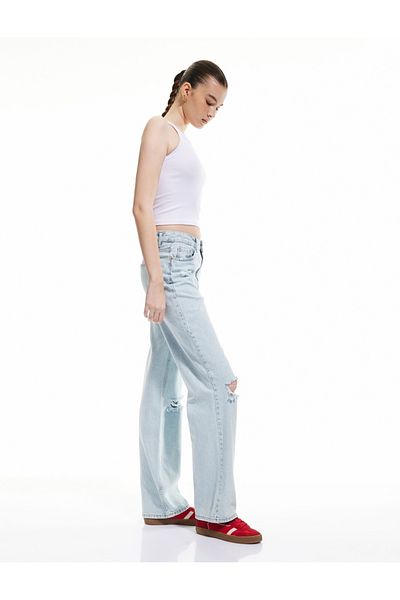 Koton Pantaloni de damă din blugi 5sal40024md Light Indigo