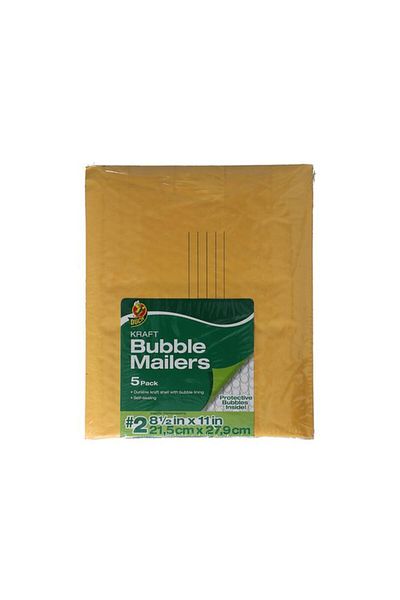 Generic Duck 5-Piece Self-Sealing Bubble Padded Envelope Set Brown 8.5 x 11inch 1038470/284692