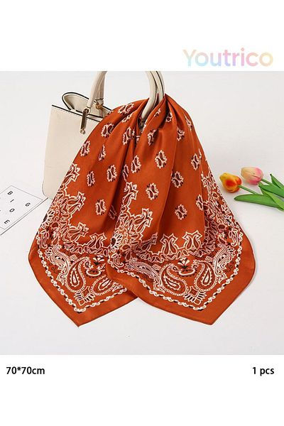 Youtrico New Paisley 70x70cm Faux Silk Scarf - Versatile Women's Accessory for Decor