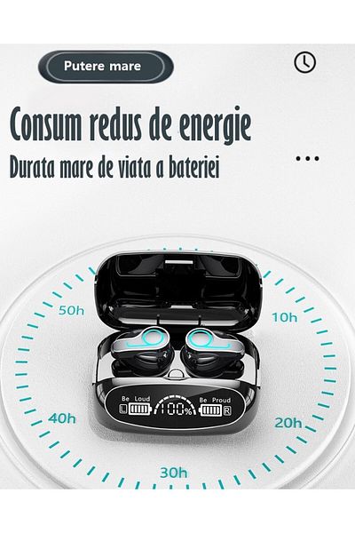REVOSE Casti Audio Wireless fara fir, Bluetooth 5.1, tip Earbuds cu Control Touch, Microfon
