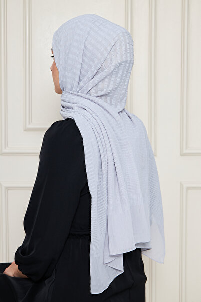 Gigiscarfs Σάλι Arya Chiffon με ντεγκραντέ ρίγες - Ανοιχτό γκρι -