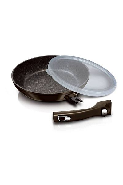 Berlinger Haus Frying pan with removable handle and marble surface 24 cm Shiny Black Edition