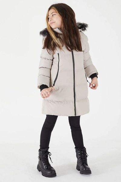 YARENKİDS Girl's Inflatable Coat Furry Black Detachable Hood Zippered