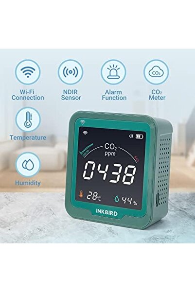 Inkbird INK-CO2W WIFI CO2 Monitor, 3 in 1 Indoor Air Quality Detector, Carbon Dioxide Meter Temperat