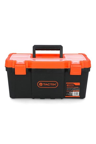 Generic Tactix 40.8cm Plastic Tool Box Orange and Black