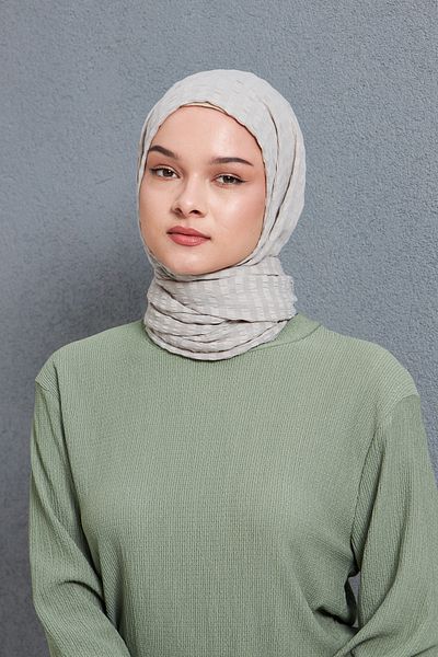 Gigiscarfs Gradient Striped Arya Chiffon Shawl - Cool Gray -