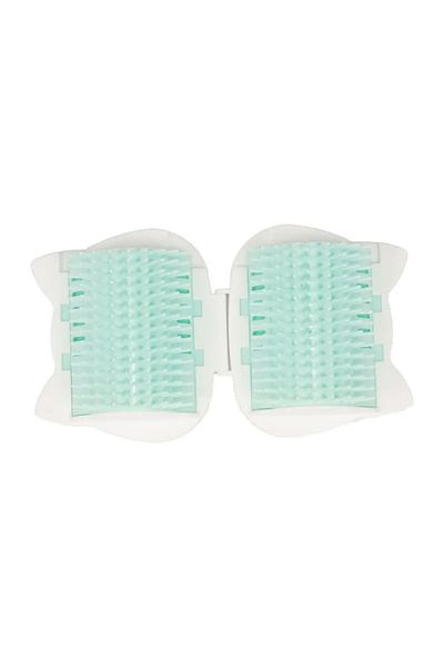 NO BRAND Set of 2 corner/wall massage brushes, self-combing for cats, made of PVC, green, 18x10 cm