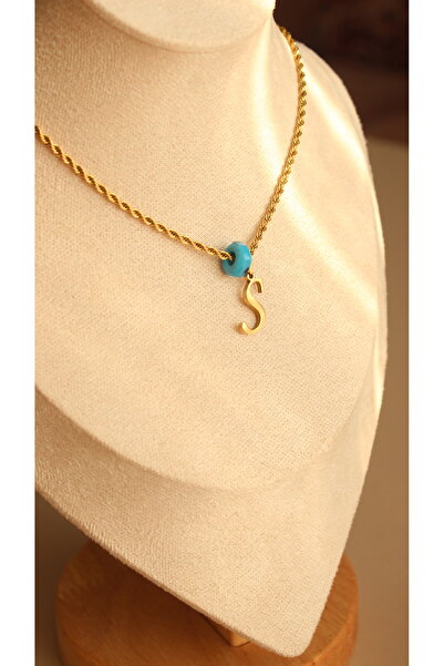 Tişt Accessory قلادة من الفولاذ المقاوم للصدأ باللون الذهبي وسلسلة من الفولاذ...