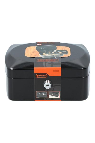 Generic Tactix Metal Cash Box Black 8inch