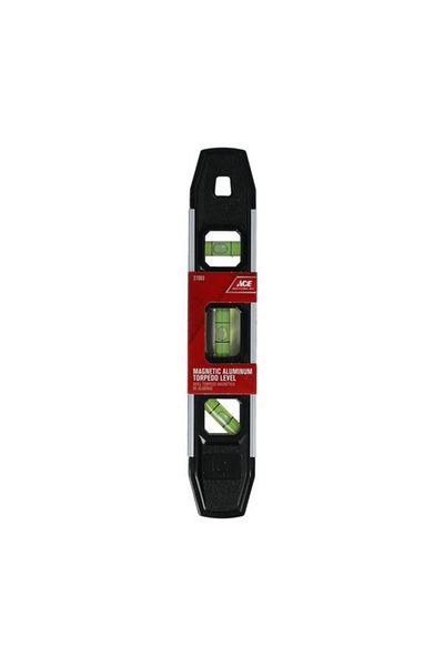Generic ACE Magnetic Aluminum Torpedo Level Black 9inch