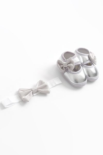 lilico Silver Foil Newborn 0-3 Months Baby Booties