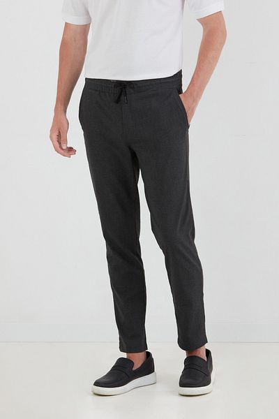 Fulla Moda Tie Waist Jogger Fabric Trousers