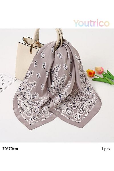 Youtrico New Paisley 70x70cm Faux Silk Scarf - Versatile Women's Accessory for Decor