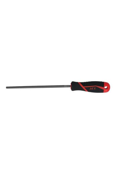 Generic ACE Highly Precised Tapered Design Smooth and Sharp Second Cut TPR Grip Handle Round File Multicolor