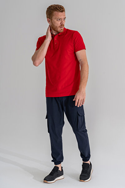 Souris Ανδρικό παντελόνι με ελαστική τσέπη με μπλέ Navy Blue Lycra Stretchy Thin Fabric