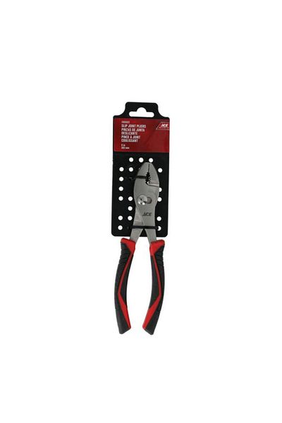 Generic ACE Chrome Vanadium Steel Comfort TPR Grip Slip-Joint Plier Black and Red 8inch XM18010386