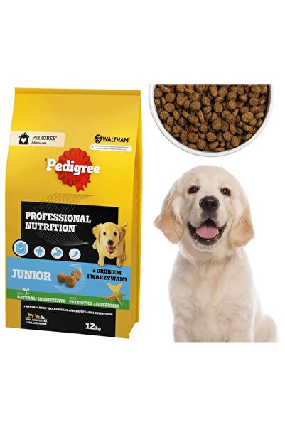 Pedigree Hrana pentru caini, Pedigree, Junior Professional Nutrition, 12 kg, cu carne de pasare si legume