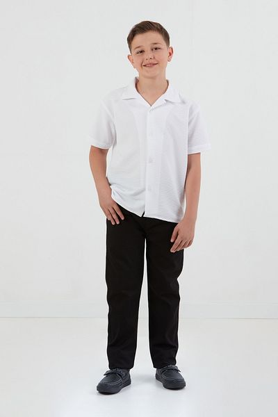 Fulla Moda Cămașă pentru băiat cu mânecă scurtă din twill