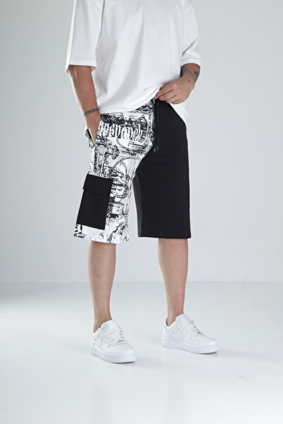 COCOPELLI Patterned Design Black Shorts