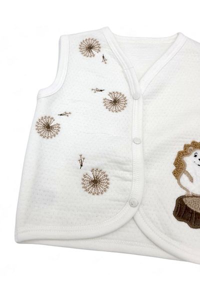 VOY KİDS New Born Baby 0-3-6-9-12 Months Vest with Crow Detail