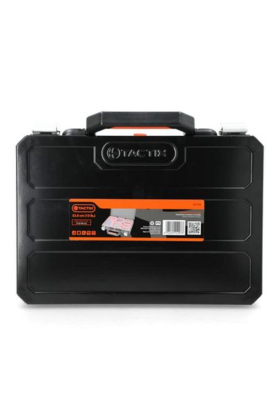 Generic Tactix Heavy Duty Metal Tool Organizer Case with Comfort-Grip Handle Black 32.8 x 22.5cm
