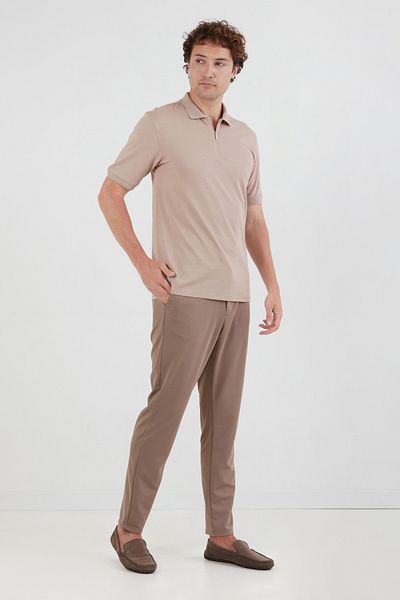 Fulla Moda Μπλουζάκι Basic Polo Neck με μισό φερμουάρ