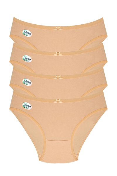 BUTİK1AVM Women's Bamboo Panties Large Size High Waist 100% Bamboo Ultra Stretchy Soft Textured 4 Units