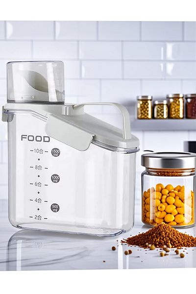 COOYA Kitchen Storage Containers, Sealed Design Measuring Cups with Pour Spouts for Cereals, Rice, Flour