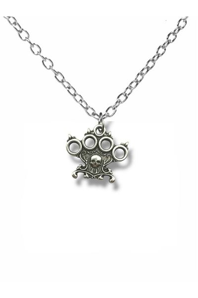 Herşey Nota Unisex Necklace with Skull Figure – Rebellious and Dark Style