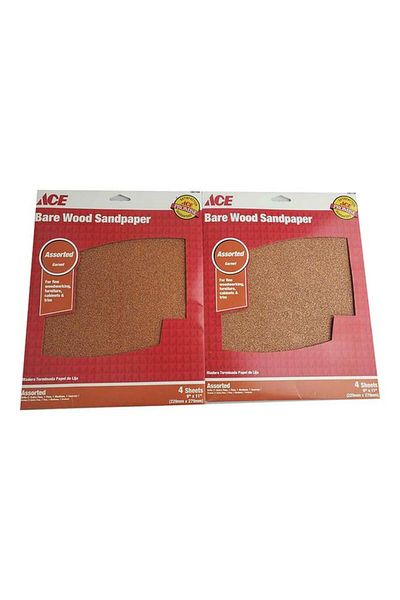 Generic ACE 4-Piece Bare Wood Sandpaper Assorted Color 9 x 11inch 1007764