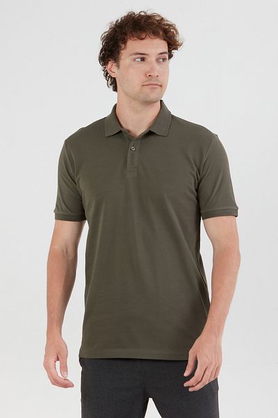 Fulla Moda Basic Polo Neck Half Button T-Shirt