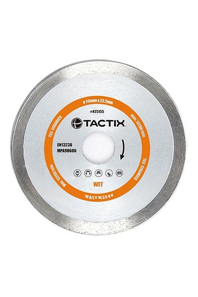 Generic Tactix 13200RPM Break-Resistant Tile Blade for Wet Surfaces White 115mm