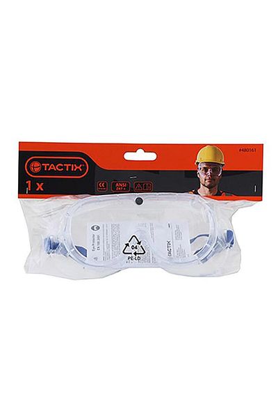 Generic Tactix Polycarbonate Lens High Quality Durable Safety Goggle Clear 480161