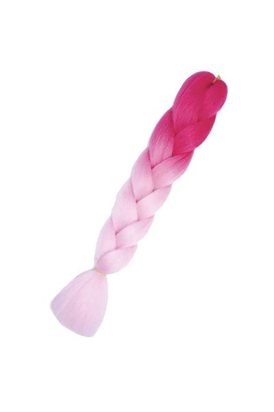 WNY Synthetic Colored Hair Extensions for Braiding Ombre Pink/Pastel Pink 105g 63cm
