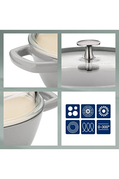 KELA Keck Lang CALIDO cast iron deep frying pan 28 cm 3.8 l grey