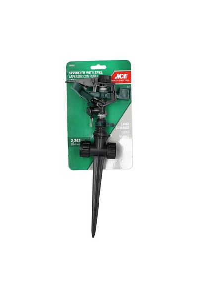 Generic ACE Large Coverage Plastic Water Sprinkler with Spike Black and Green 7999902