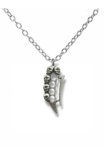 Herşey Nota قلادة للجنسين مع شكل جمجمة - طراز عصري وجوثيك - سلسلة 60 سم