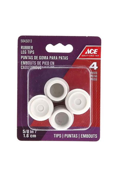 Generic أطراف أرجل مطاطية متينة عالية الجودة مضادة للانزلاق من ACE، مكونة من 4 قطع، لون أبيض فاتح، 1.6 سم