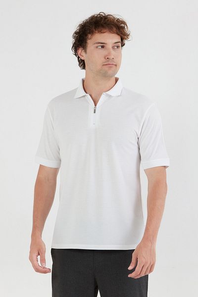 Fulla Moda Basic Polo Neck Half Zip T-Shirt