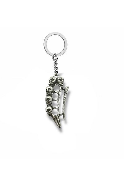 Herşey Nota Metal Keychain with Skull Figure – Symbol of Rebellious Spirit